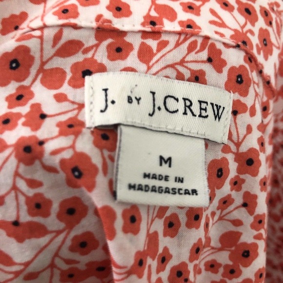 J. by J.Crew Ditsy Floral Cotton Button Front Long Sleeve Classic Top Medium - Picture 12 of 14